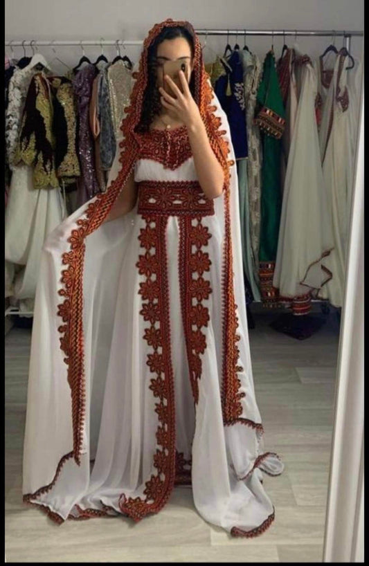 💙 Robe blanche avec bernous 💙